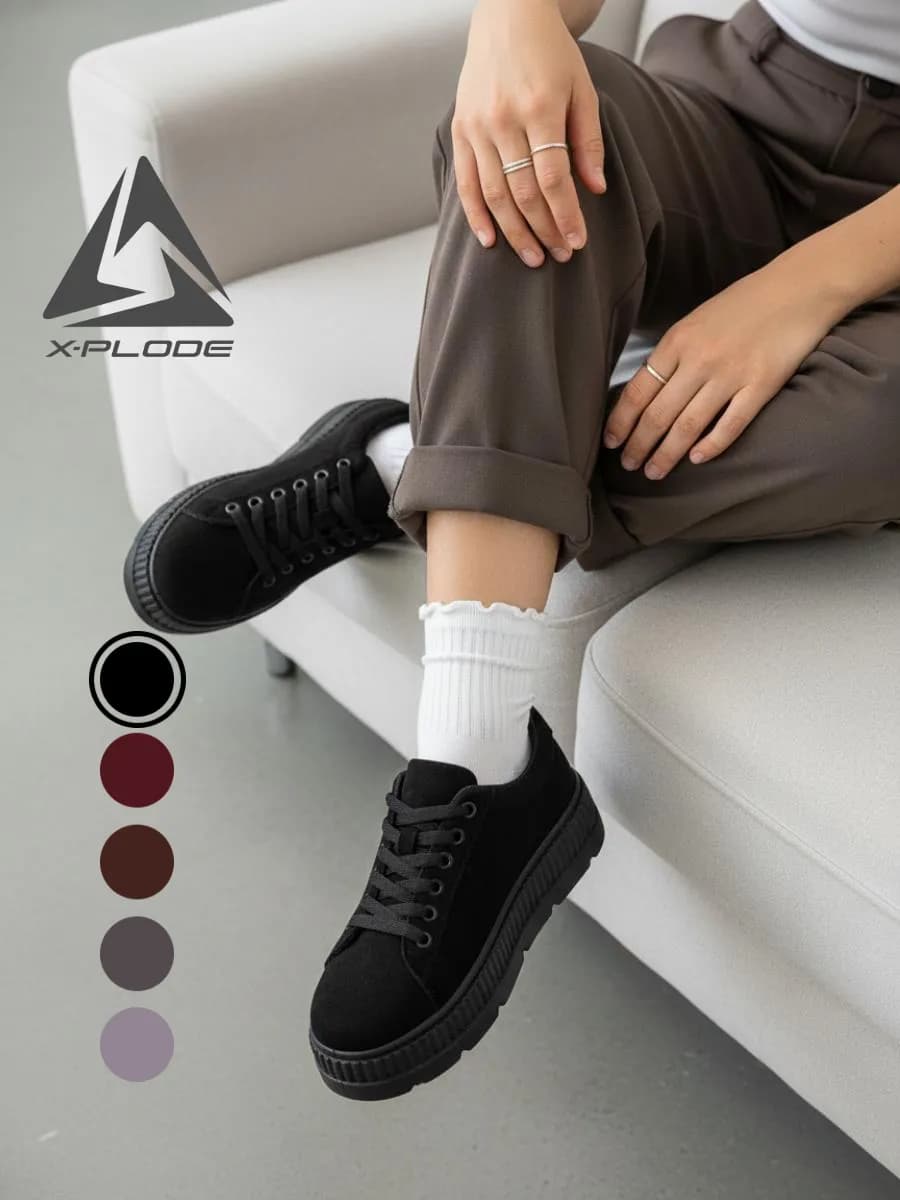 Замшевые кроссовки на массивной подошве платформе кеды