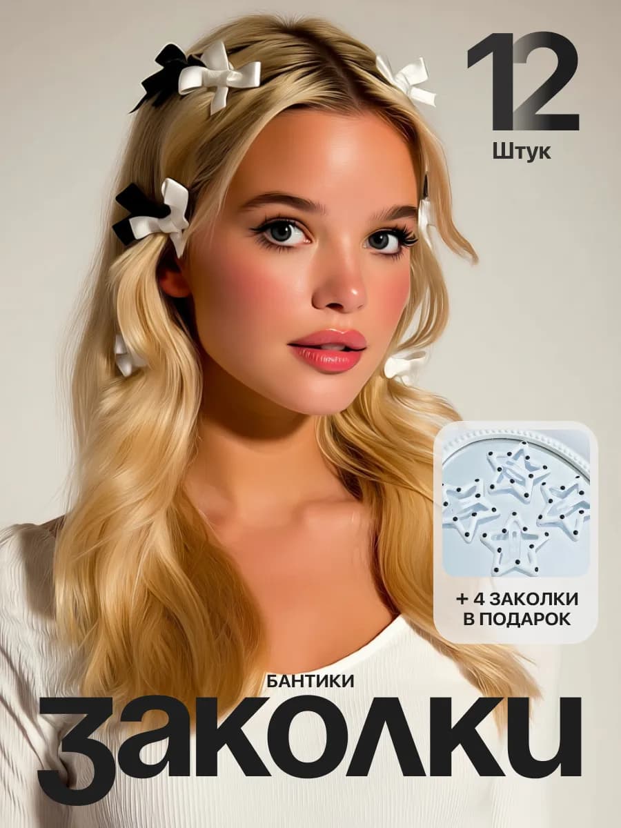 Маленькие заколки бантики y2k