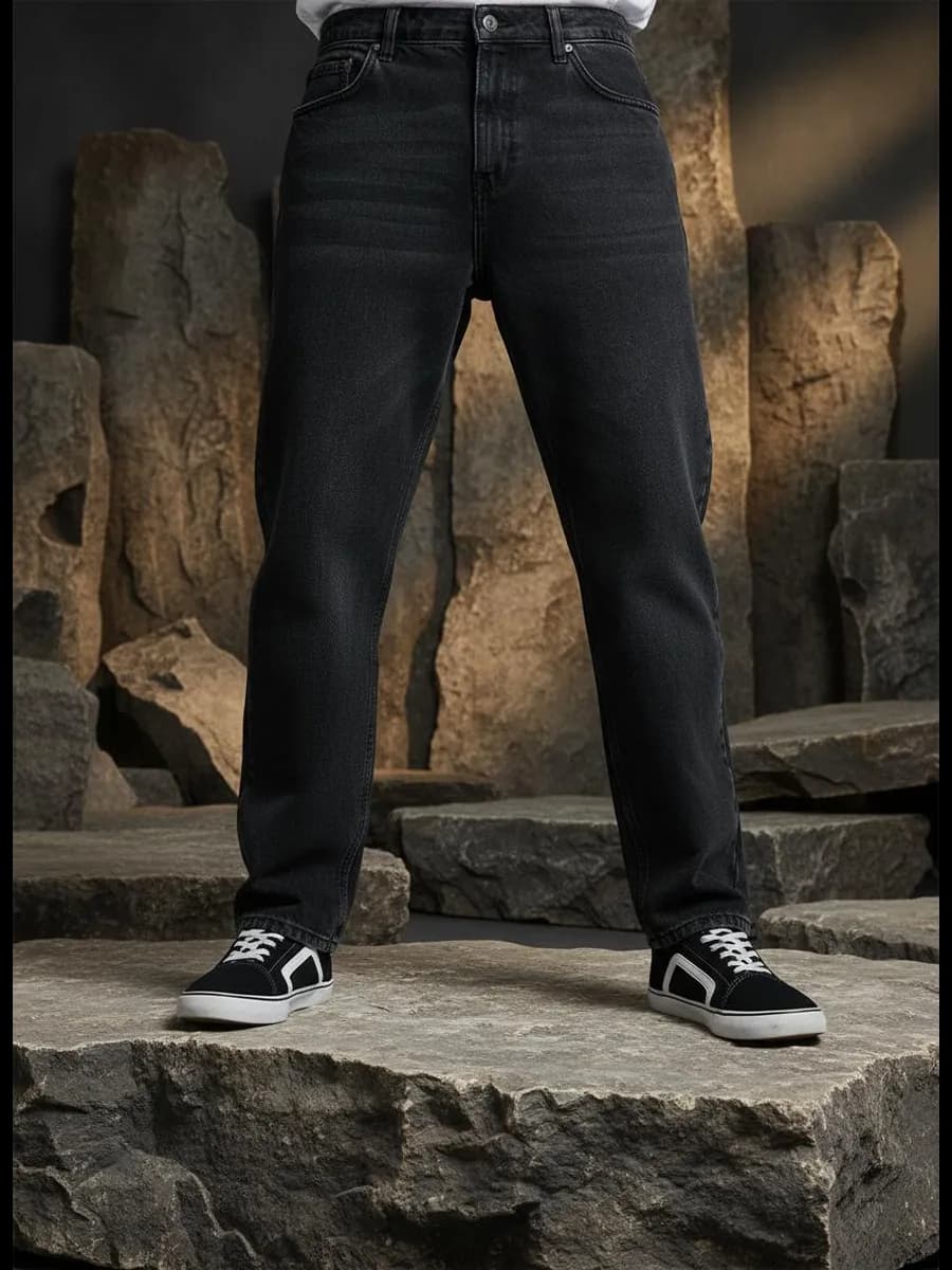 Джинсы укороченный прямого кроя