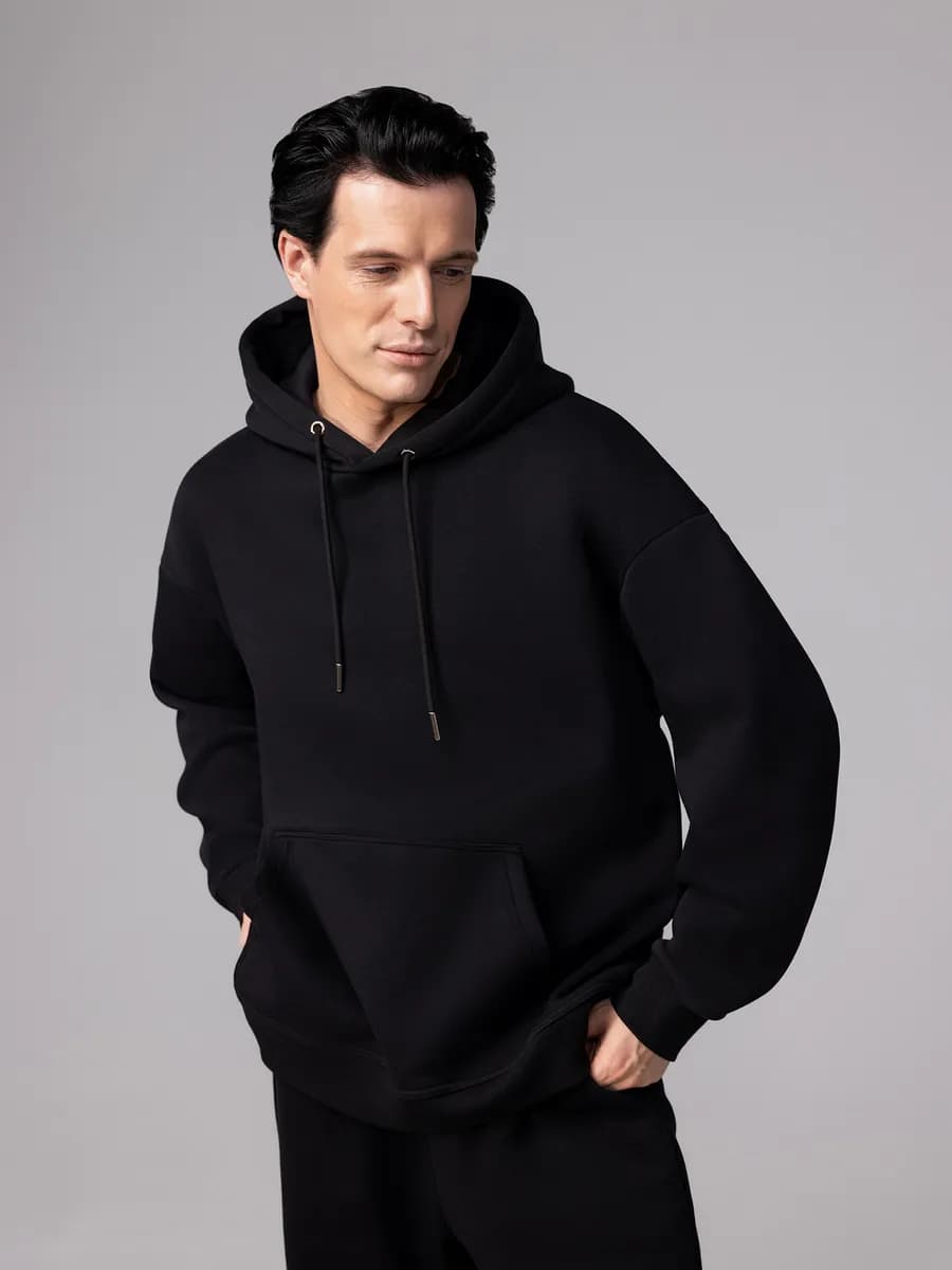 Худи мужское с капюшоном с начесом оверсайз