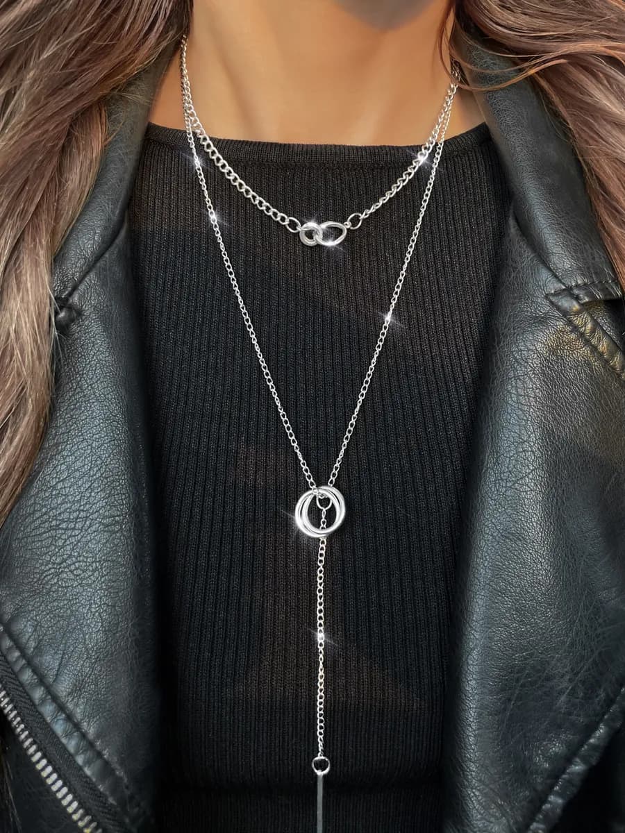 Колье - бижутерия из цепочек Подвеска