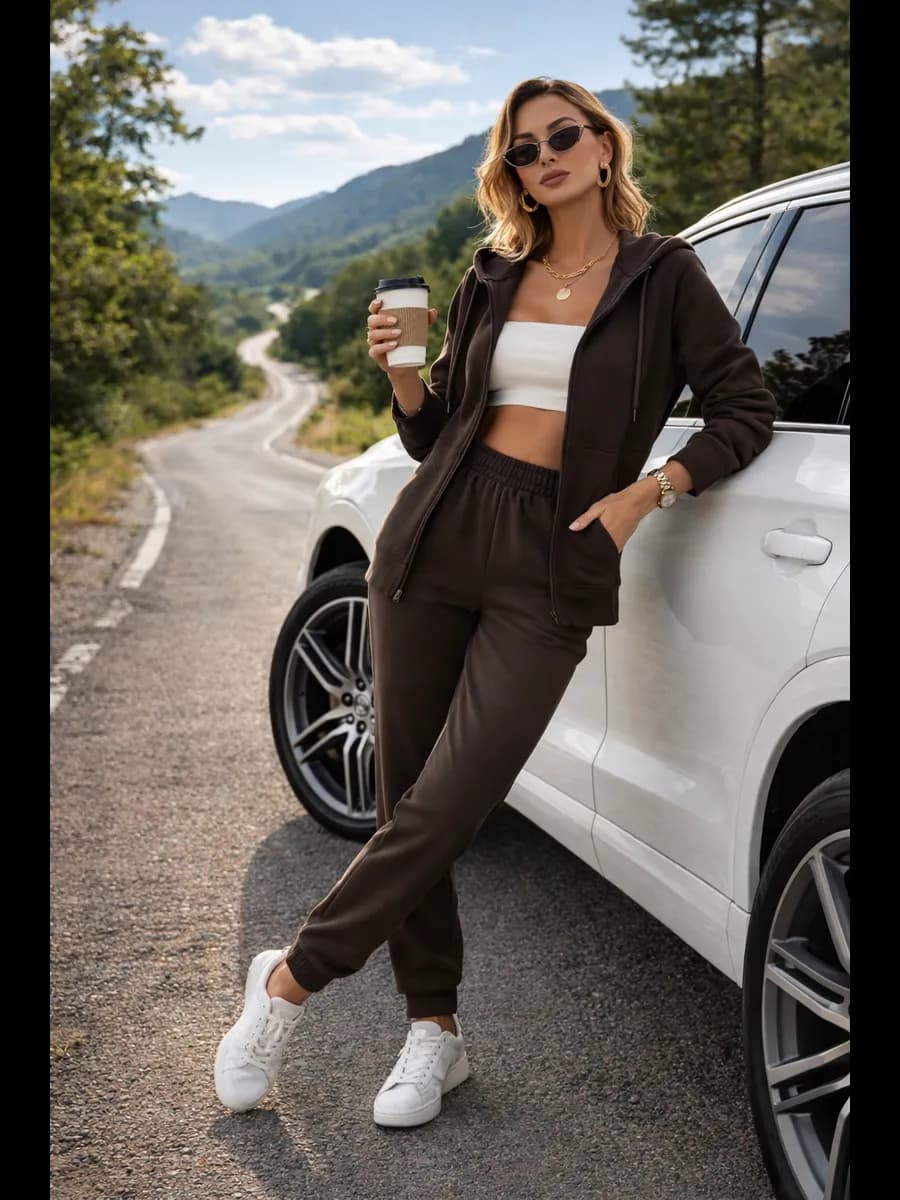 Спортивный костюм теплый с капюшоном