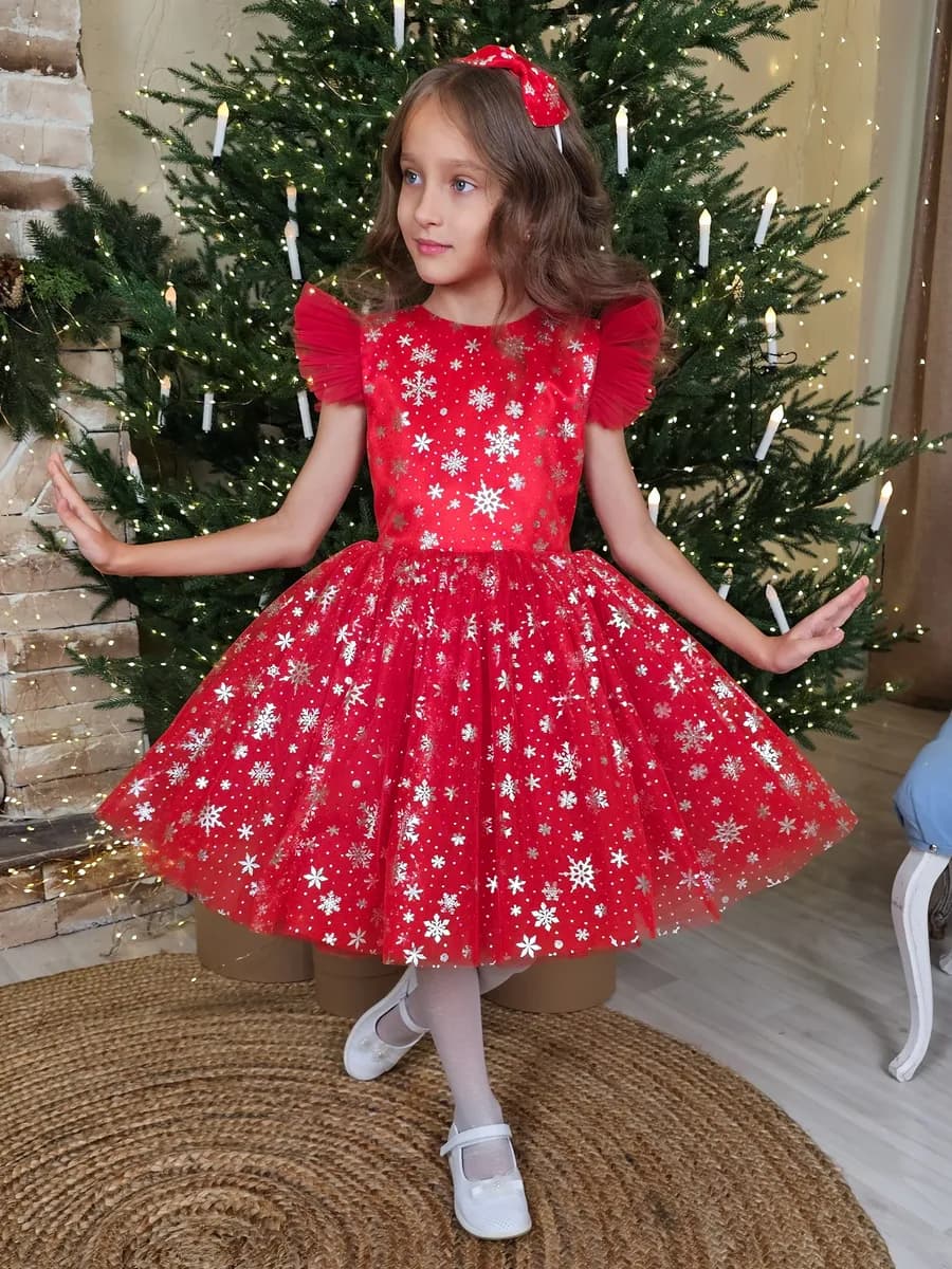 Платье праздничное, новогоднее платье красное