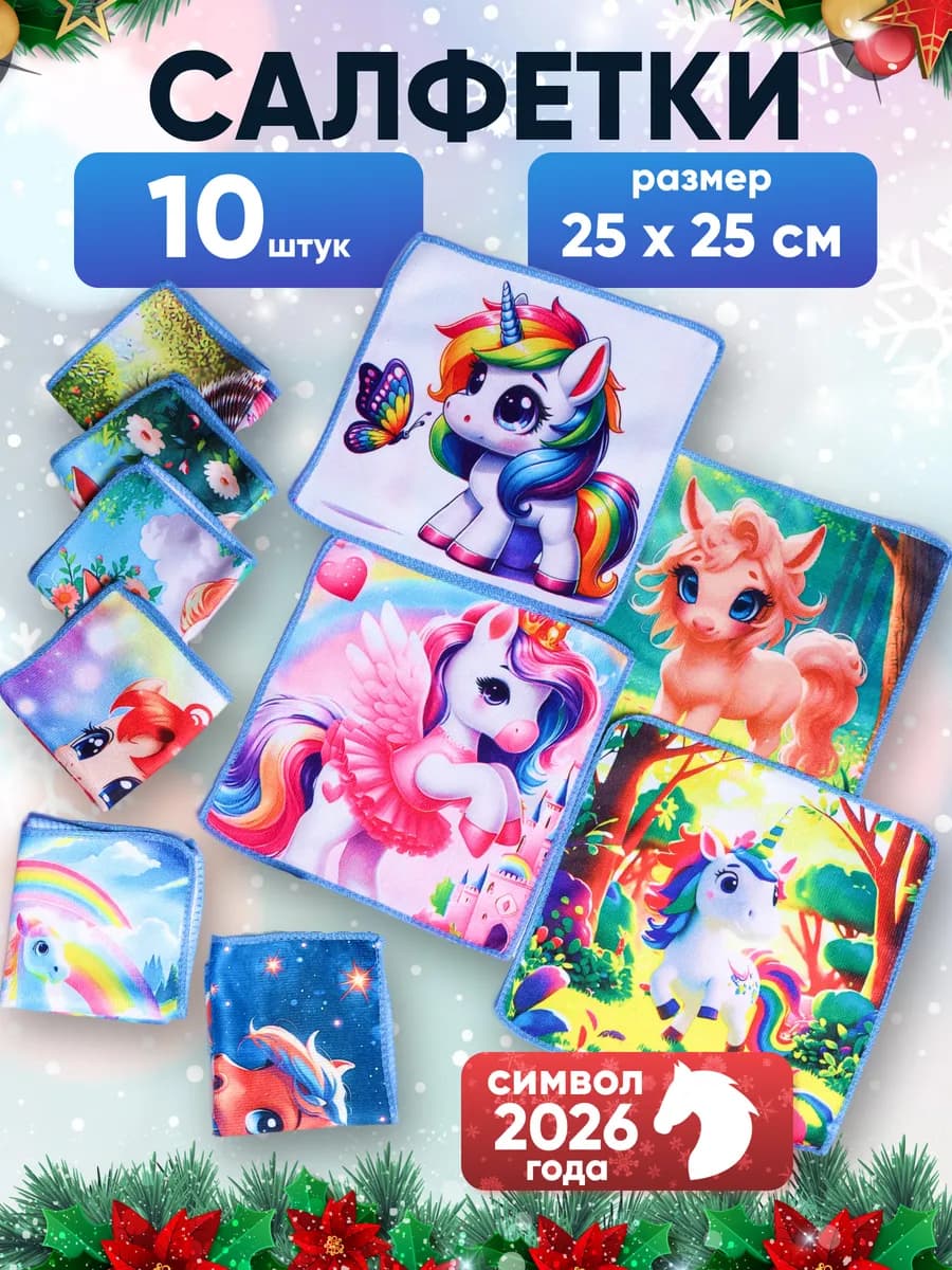 Подарки на новый год 2026 салфетки 10 шт