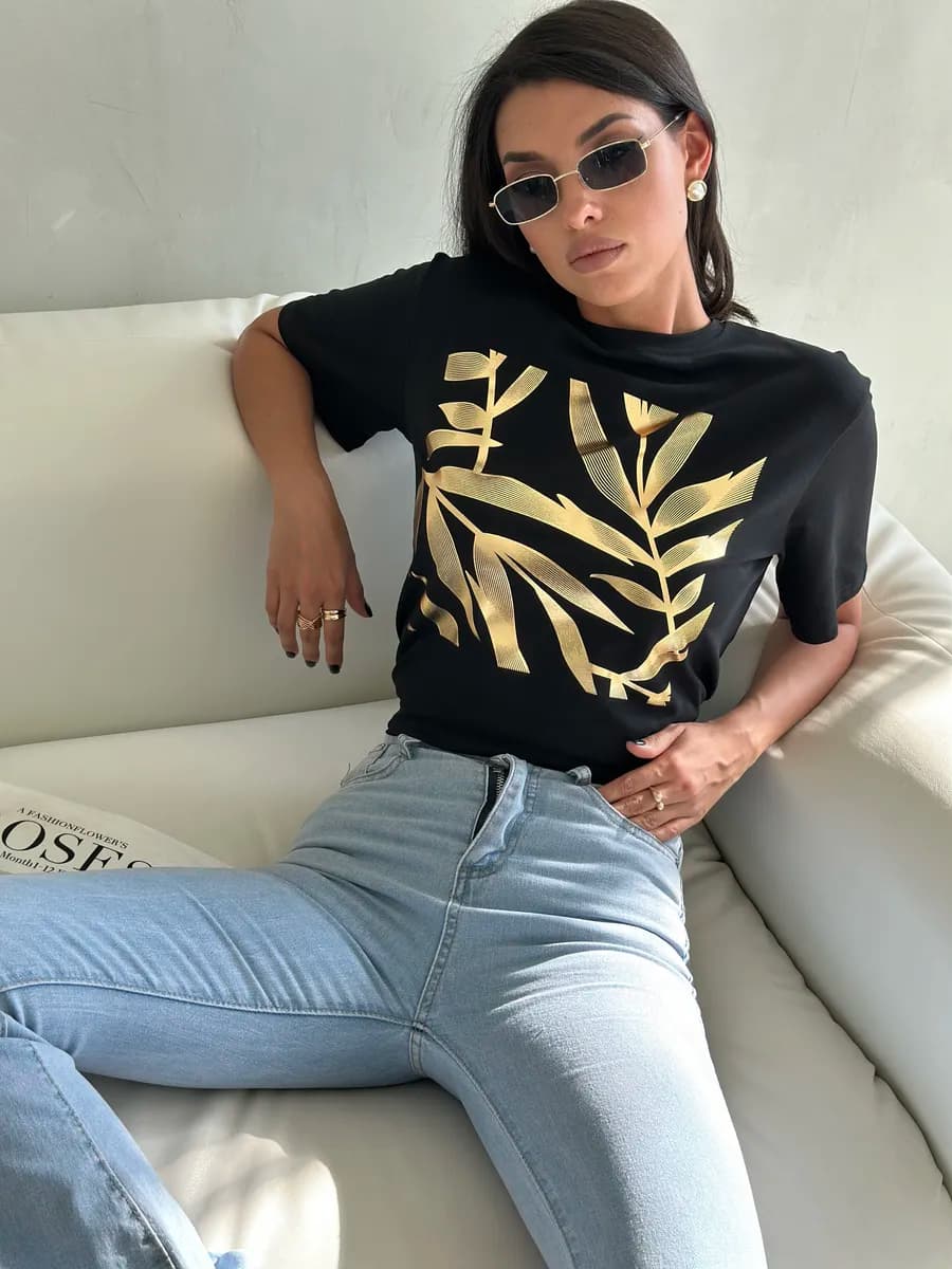 Футболка с принтом хлопковая