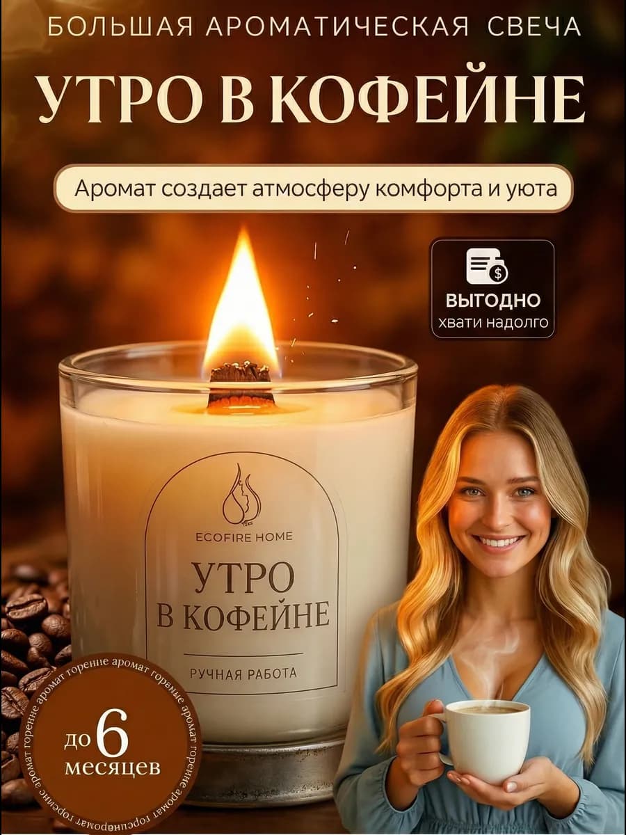 Свеча ароматическая большая аромасвеча декор для дома и уюта