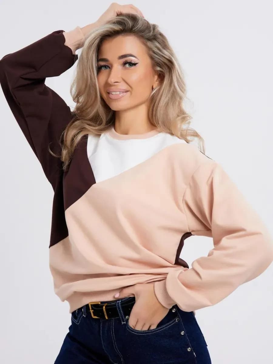 Свитшот оверсайз хлопковый трикотажный