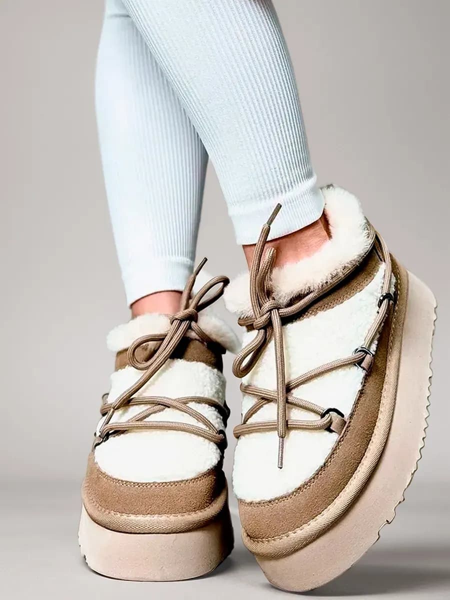 Угги низкие на высокой подошве