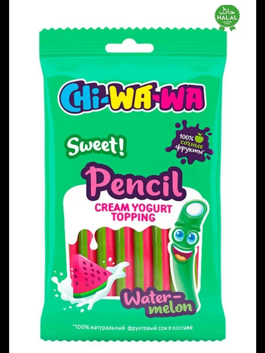 Жевательный мармелад Арбуз сладкий карандаш 80г