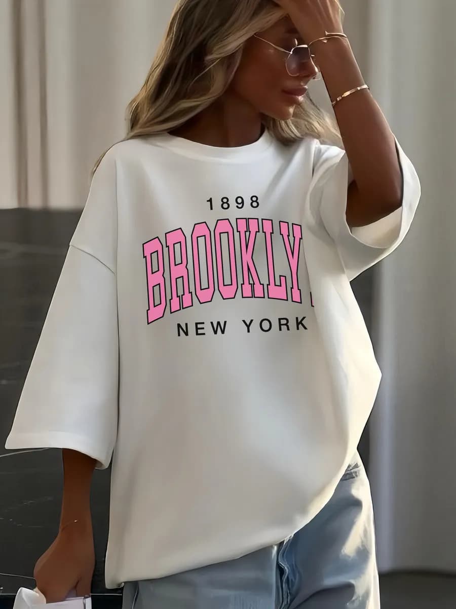 Футболка оверсайз с надписью BROOKLYN