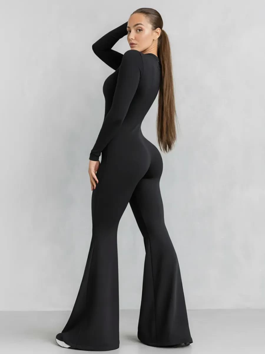 спортивный комбинезон клеш для танцев и фитнеса