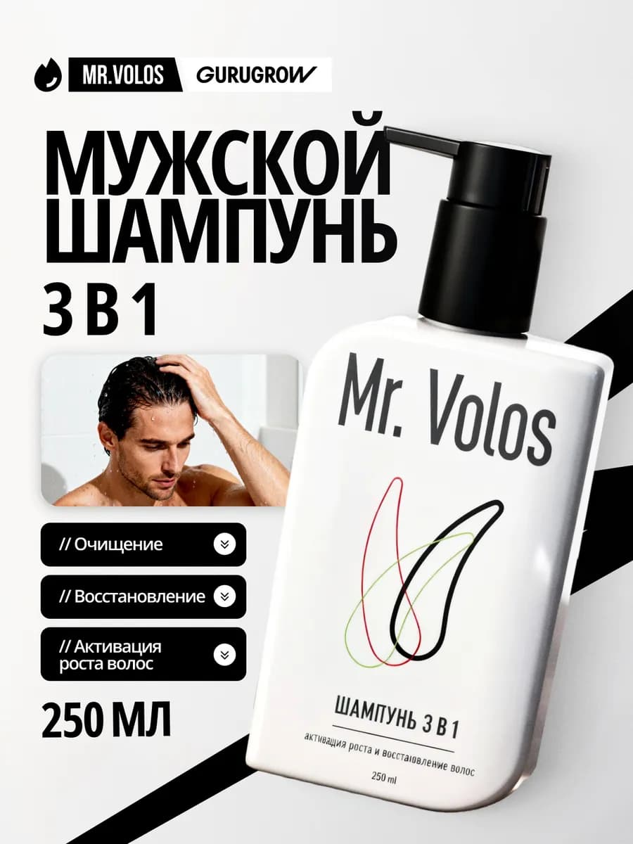 Мужской шампунь против выпадения волос, 250мл