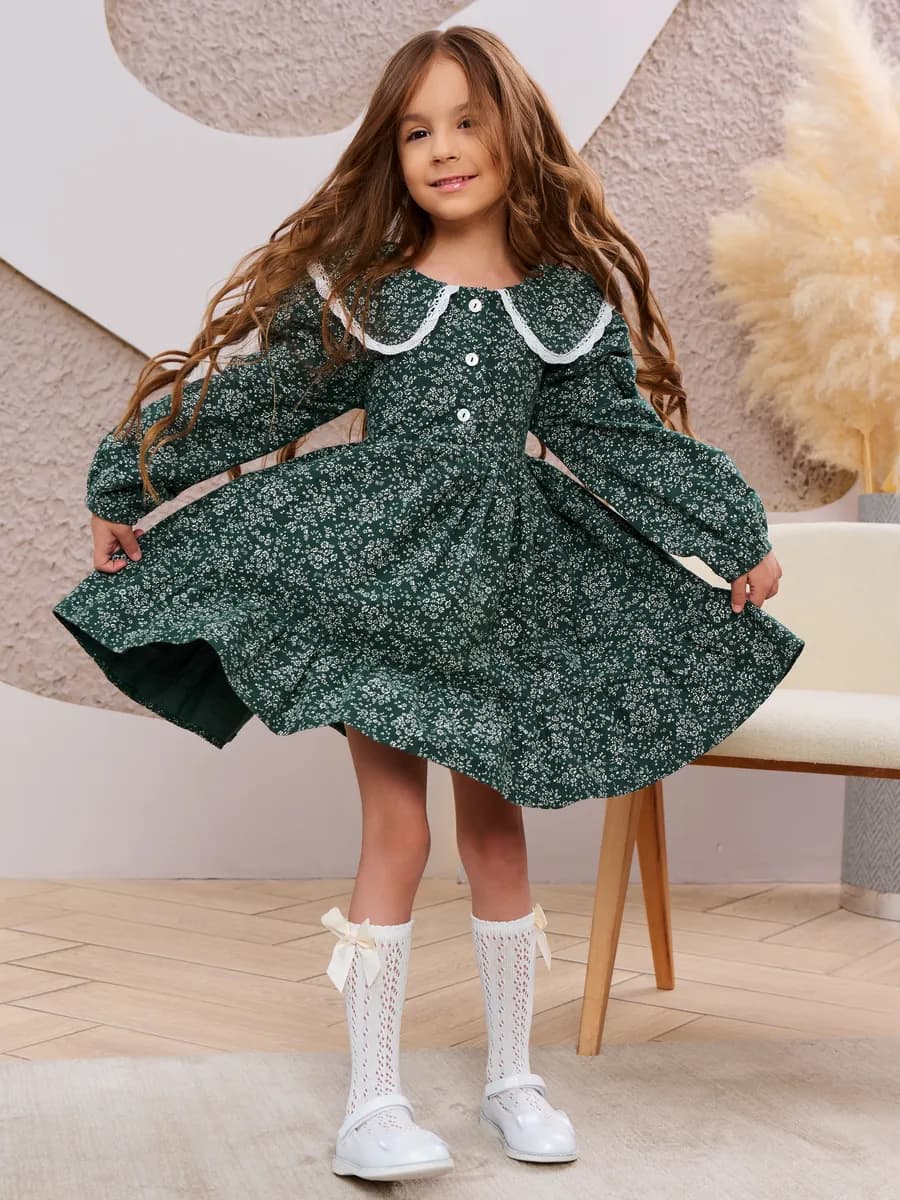 Нарядное фланелевое платье