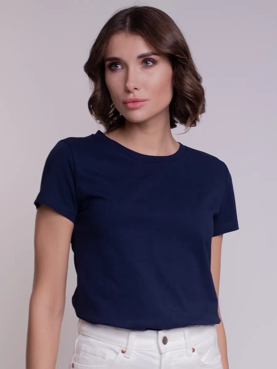 Футболка однотонная облегающая