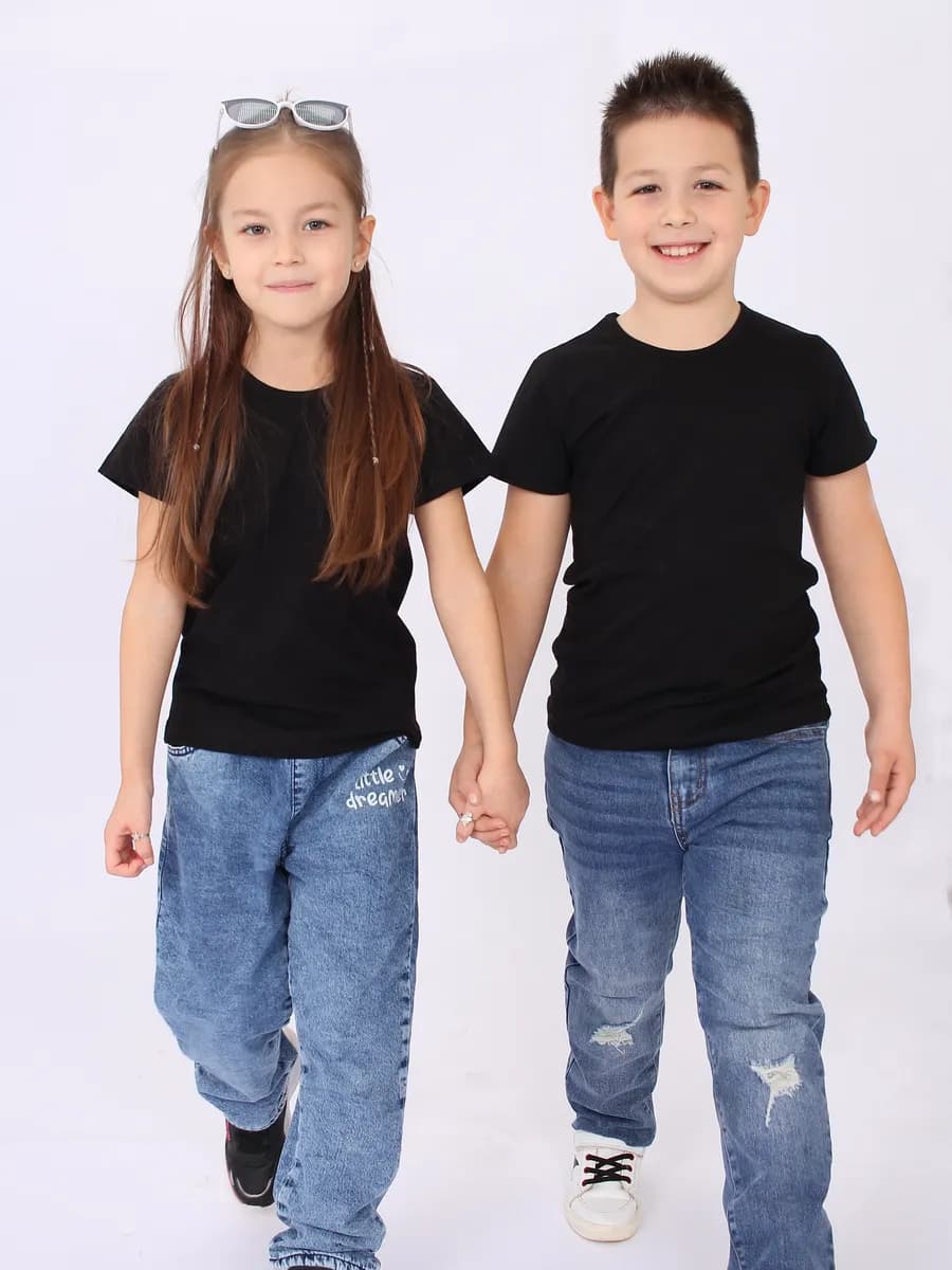 Черная футболка 100% хлопок