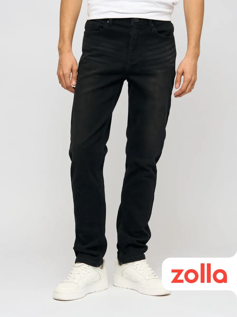 Тёплые мужские джинсы Slim с флисом зима - фото 1