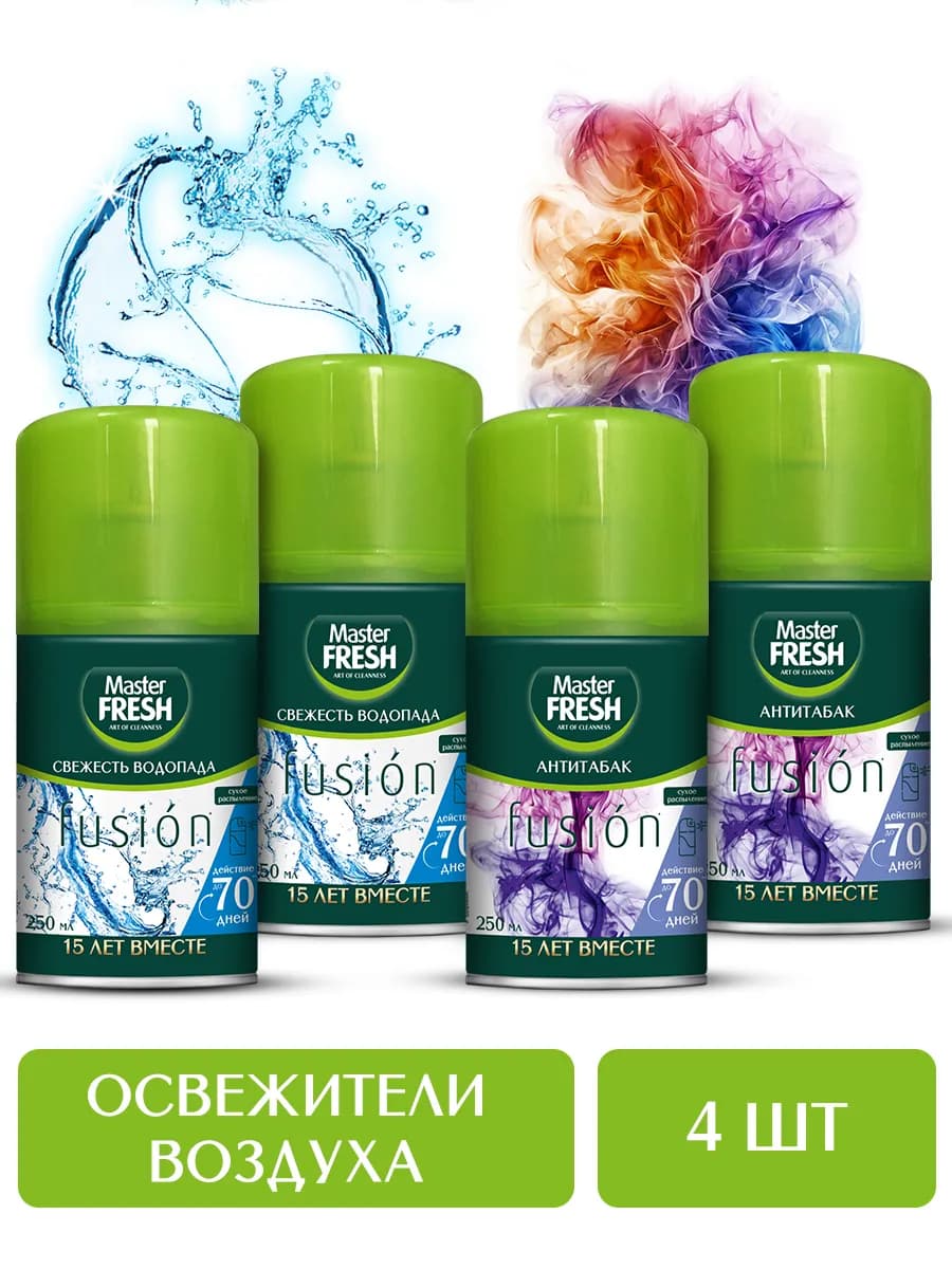 Набор освежителей воздуха Антитабак+Свежесть водопада, 4*250