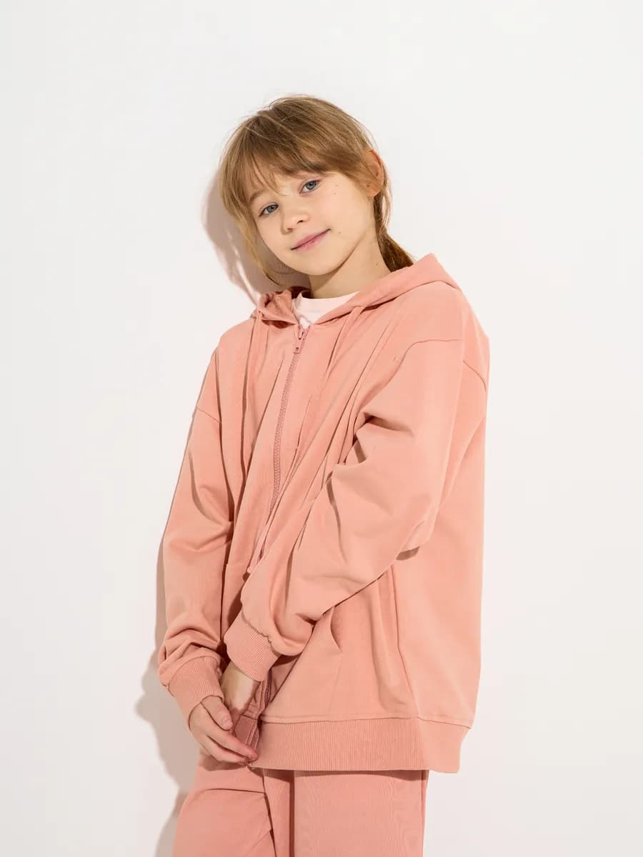 Толстовка зипка на молнии без начеса для подростка