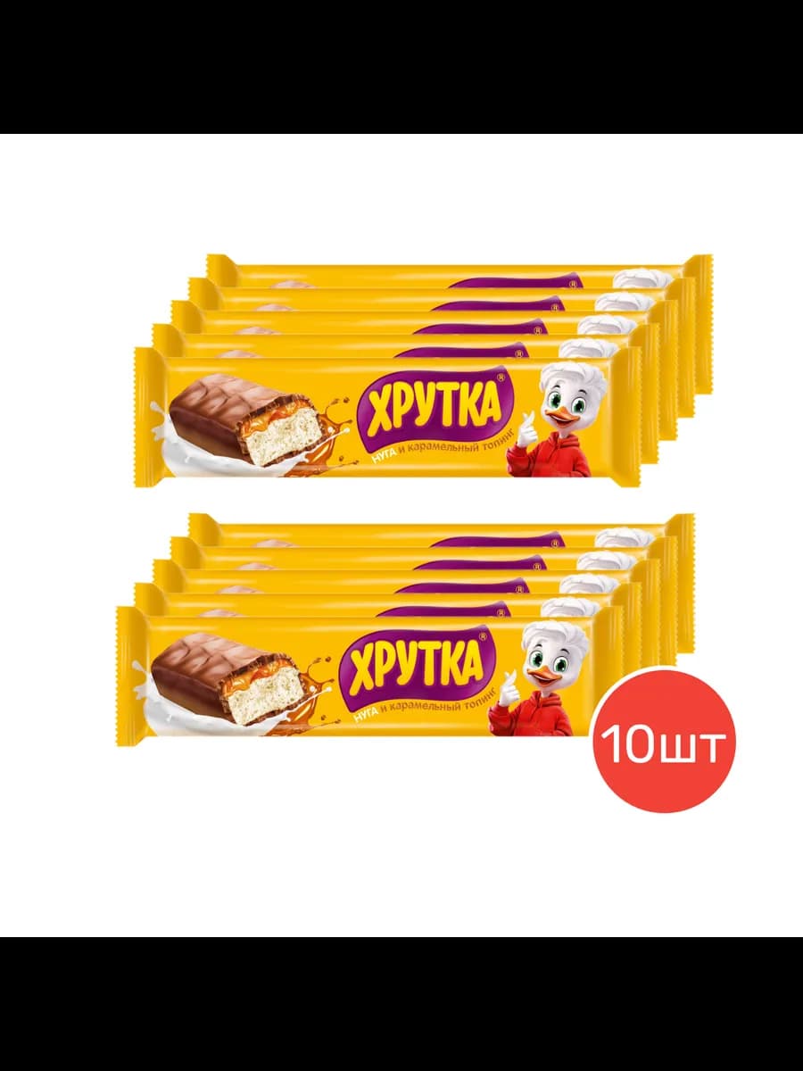 Батончик с нугой, и карамельным слоем 27г 10 шт