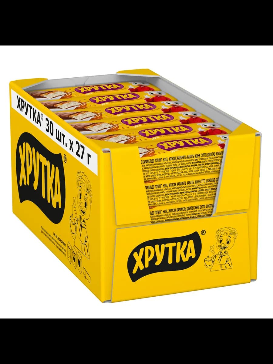 Батончик с нугой, и карамельным слоем 27г 30 шт