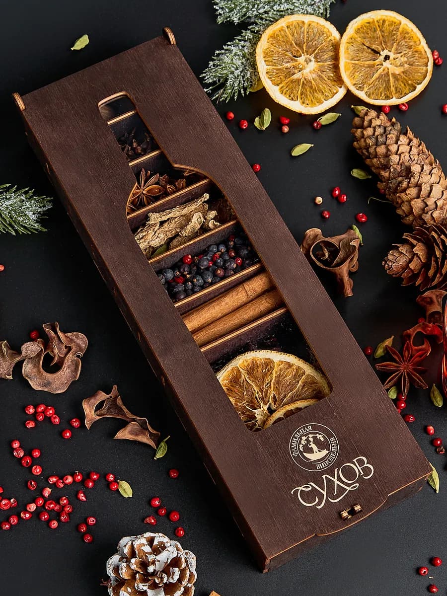 Подарочный набор специй и сухофруктов для глинтвейна - фото 1