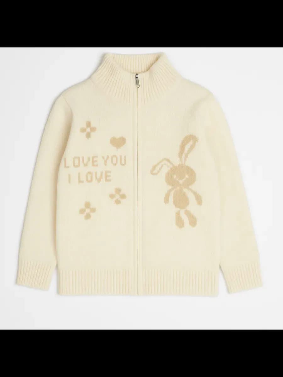 Кофта на молнии вязаная для девочки