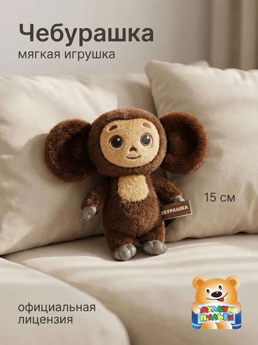 Мягкая игрушка маленькая Чебурашка 15 см