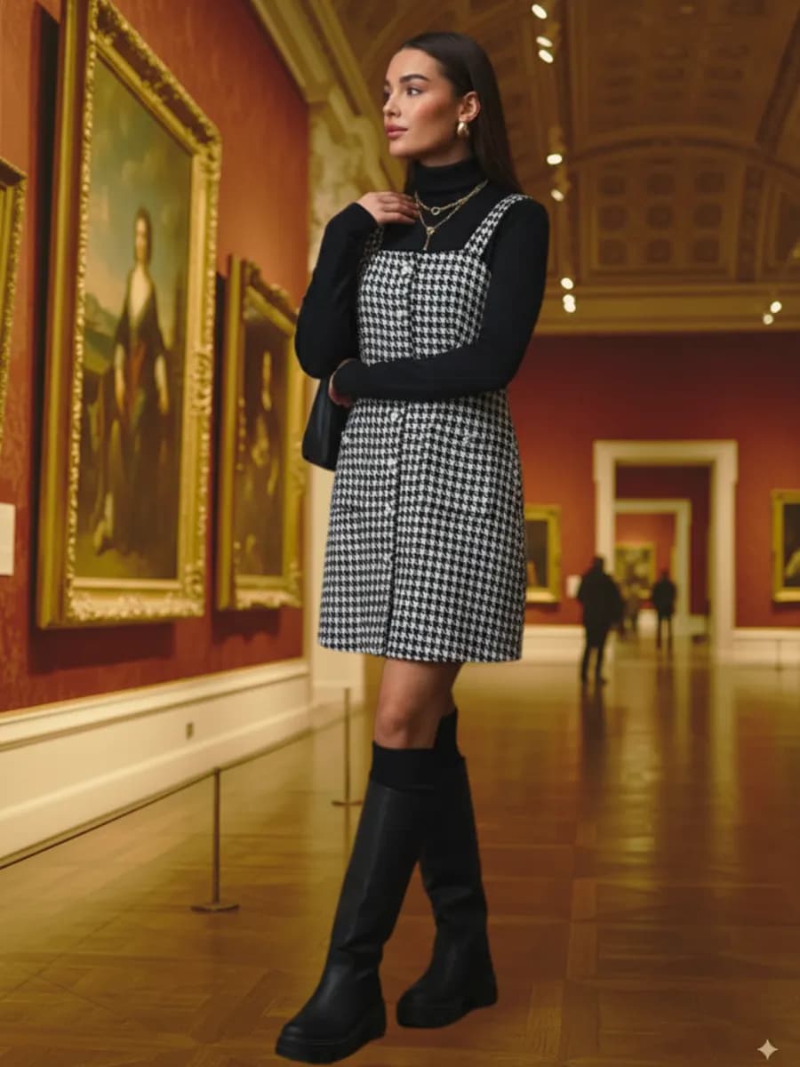 Платье сарафан твидовый теплый