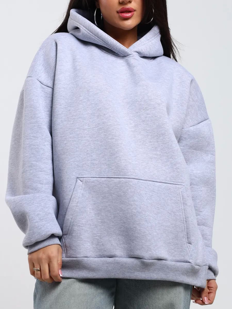 Худи оверсайз с капюшоном теплое с начесом