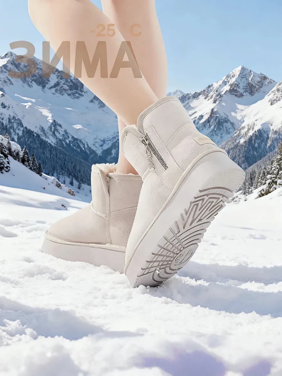 угги женские зимние с мехом теплые высокие