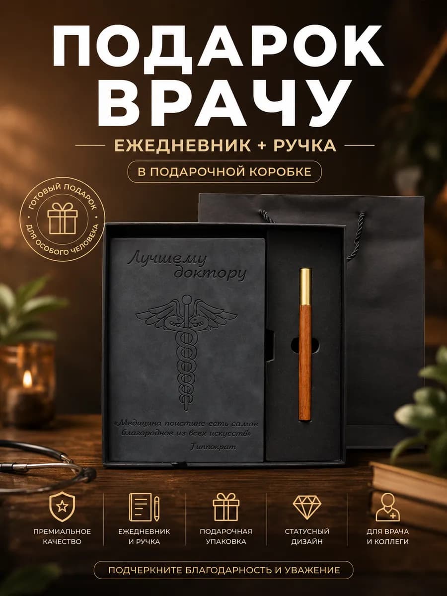 Подарочный набор ежедневник А5 подарок врачу