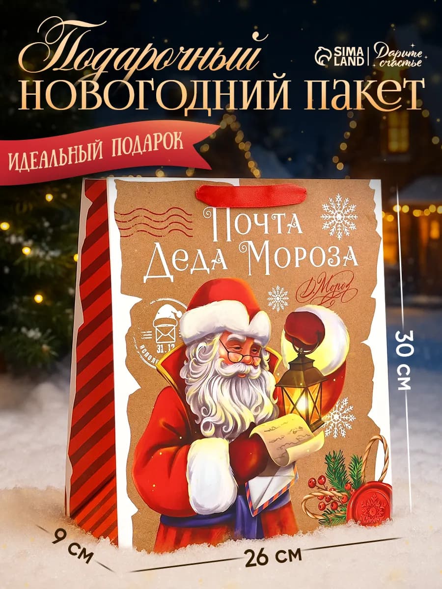 Пакет ламинированный вертикальный «Почта Деда Мороза»