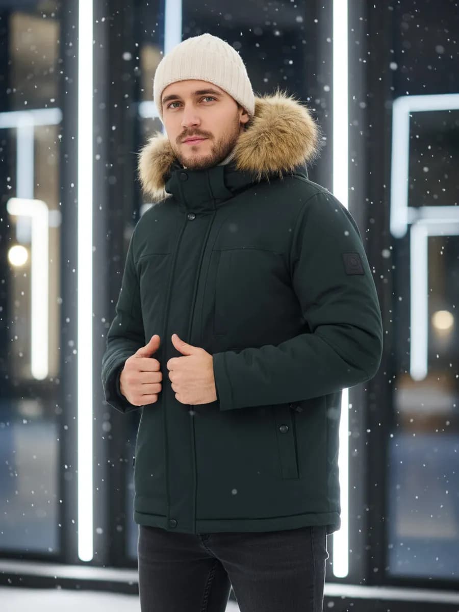 Куртка зимняя премиум термо с натуральным мехом