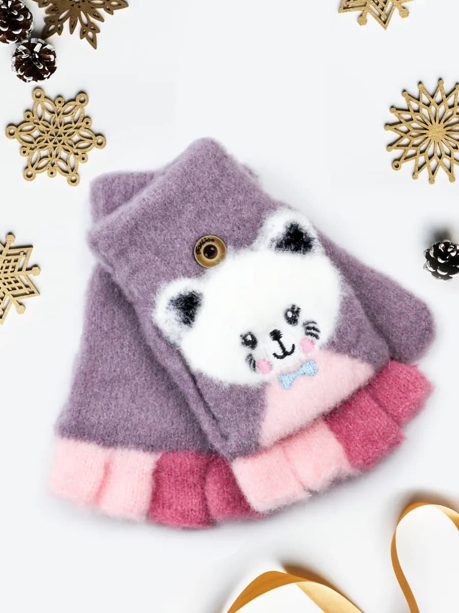 Перчатки-варежки-митенки без пальцев (4-7 лет)