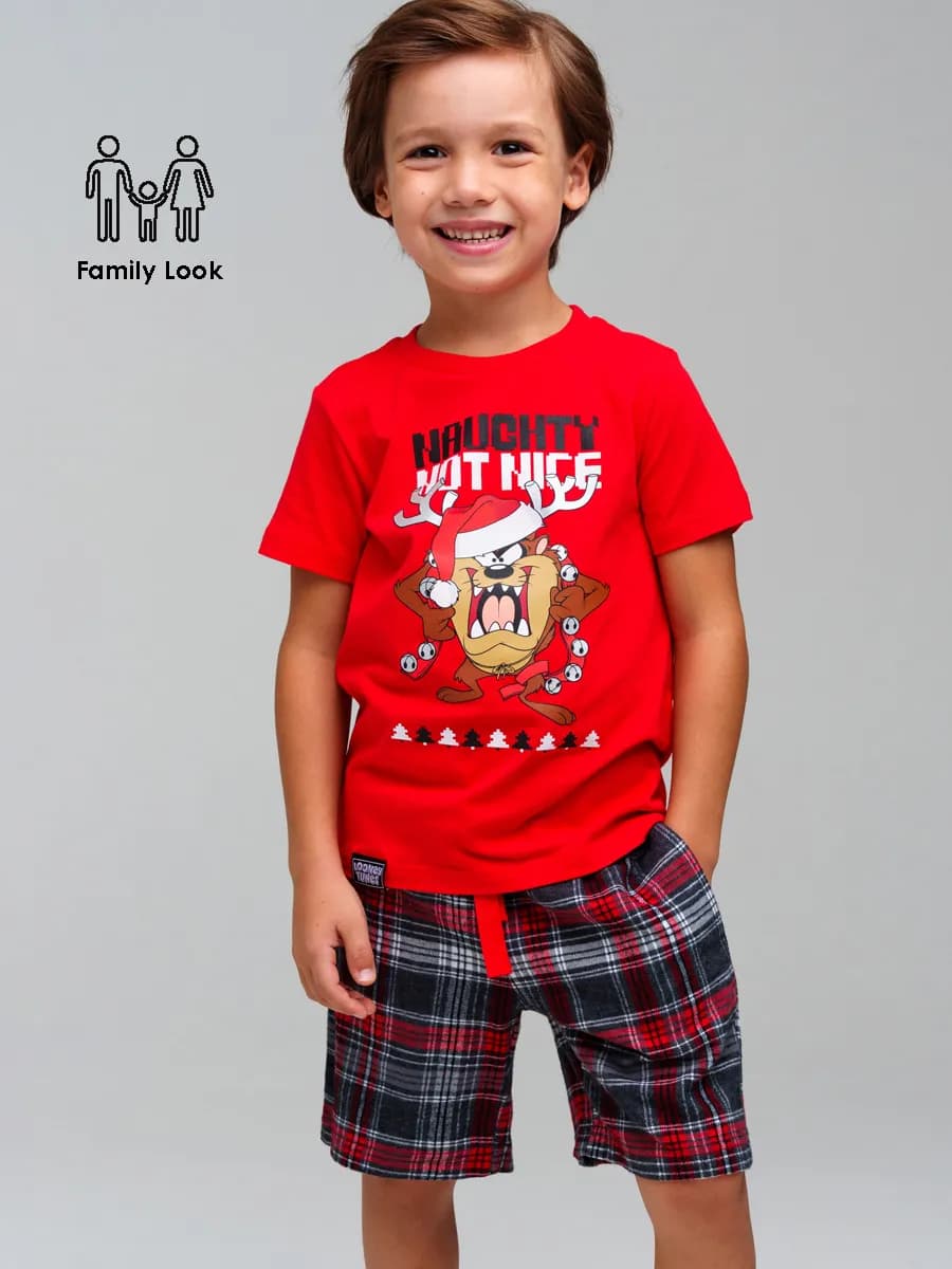 Пижама фланелевая детская футболка, шорты