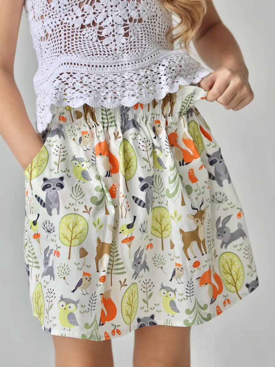 Короткая юбка в садик на резинке - фото 1