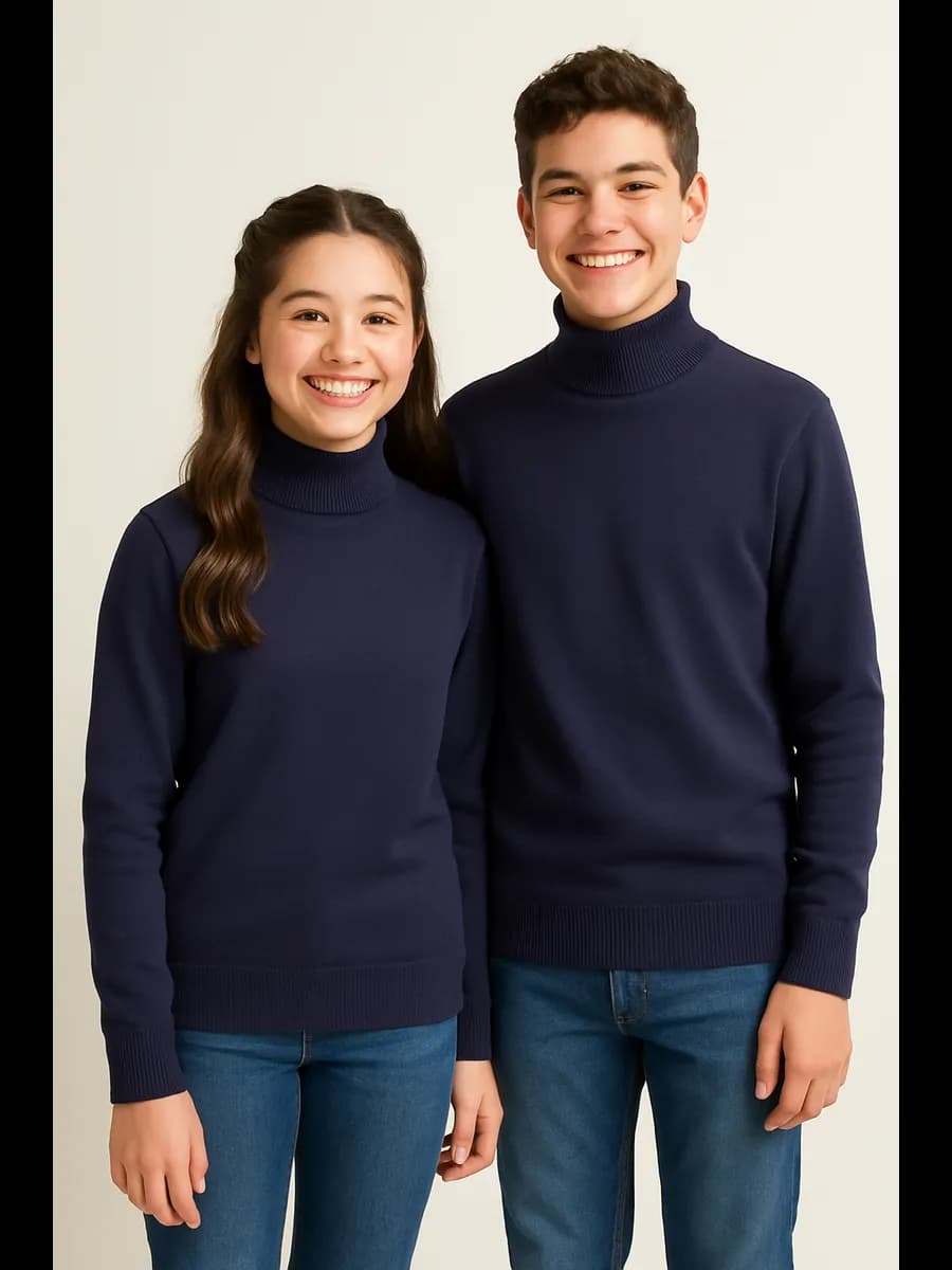 Тонкая водолазка из трикотажа с высоким горлом