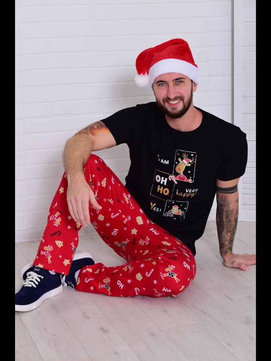 Пижама новогодняя домашний костюм с брюками