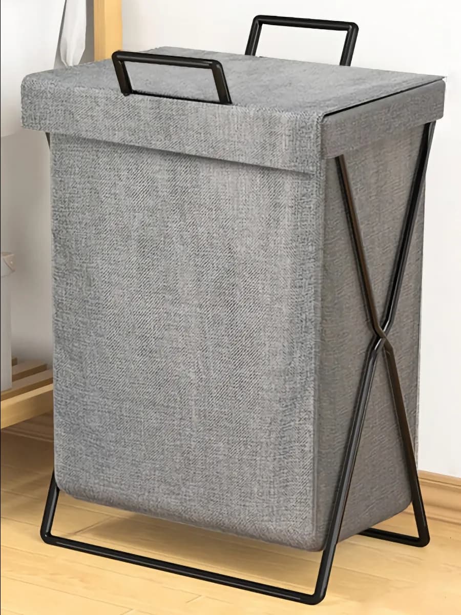 Корзина для белья серая