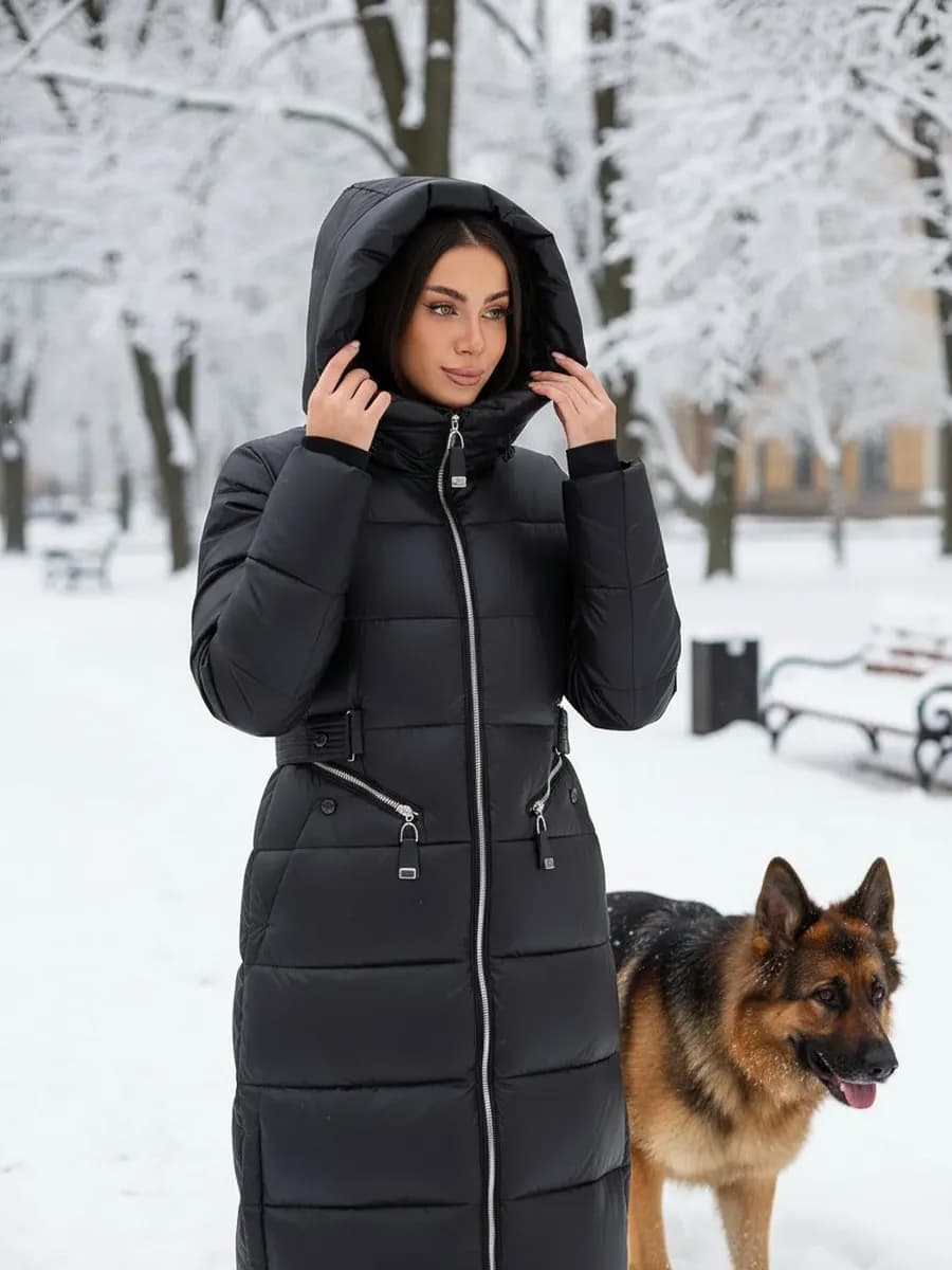 Пуховик длинный зимний