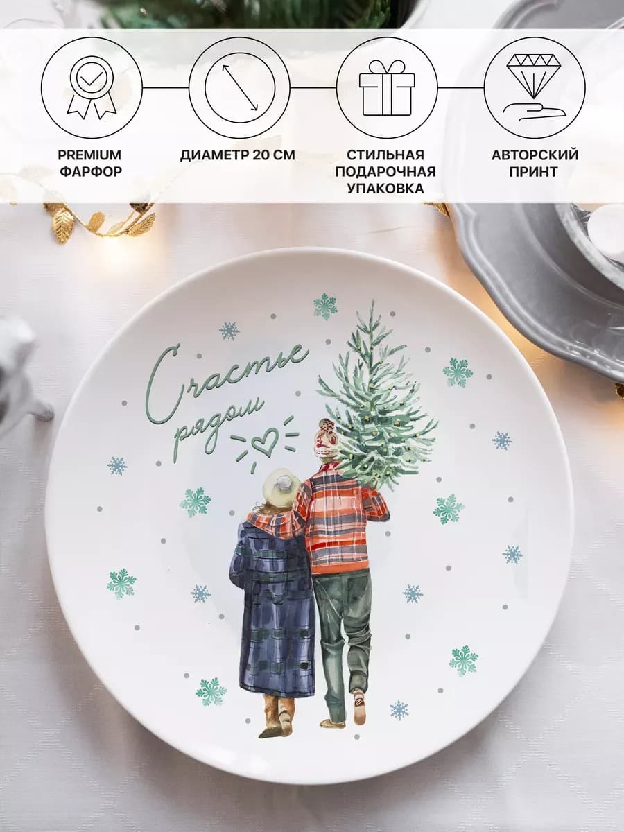 Тарелка с новогодним дизайном