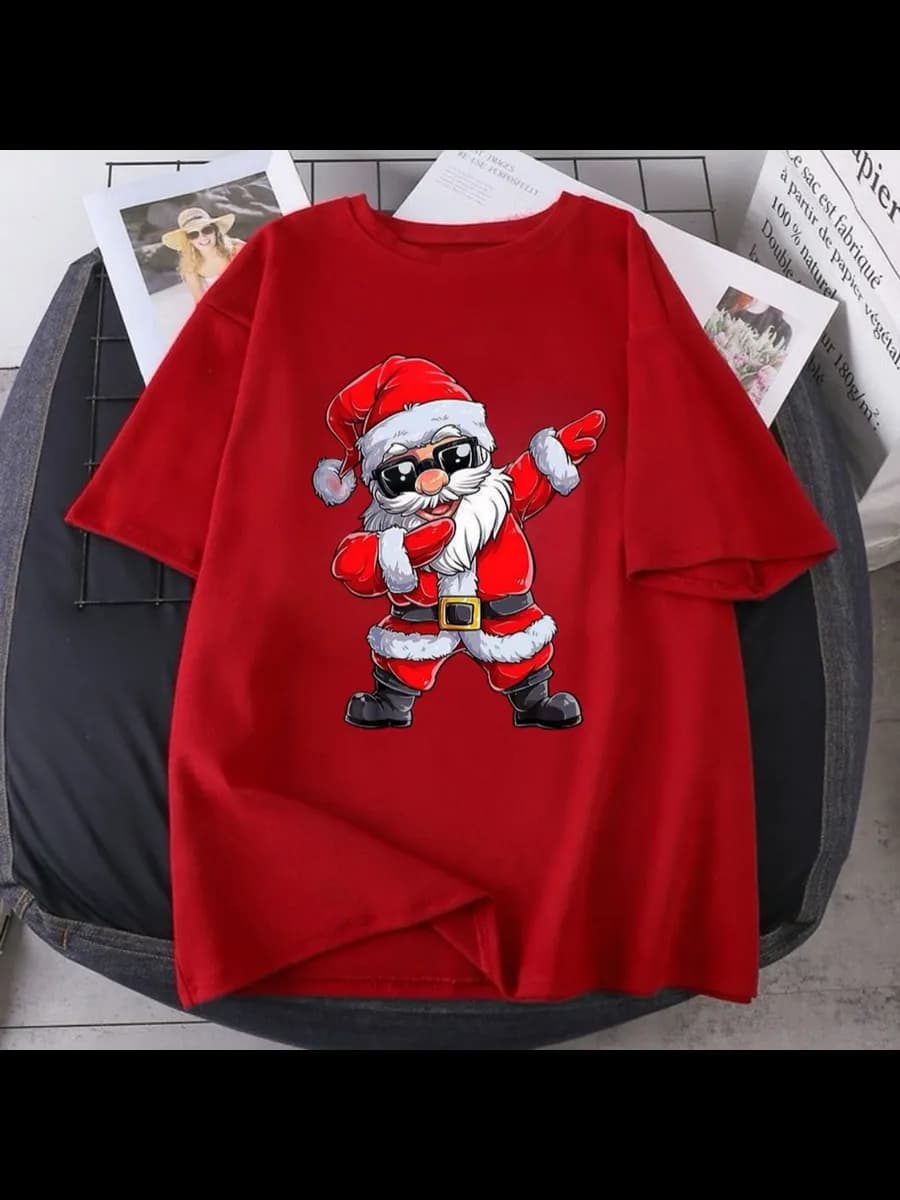 Футболка с принтом новогодняя 2026