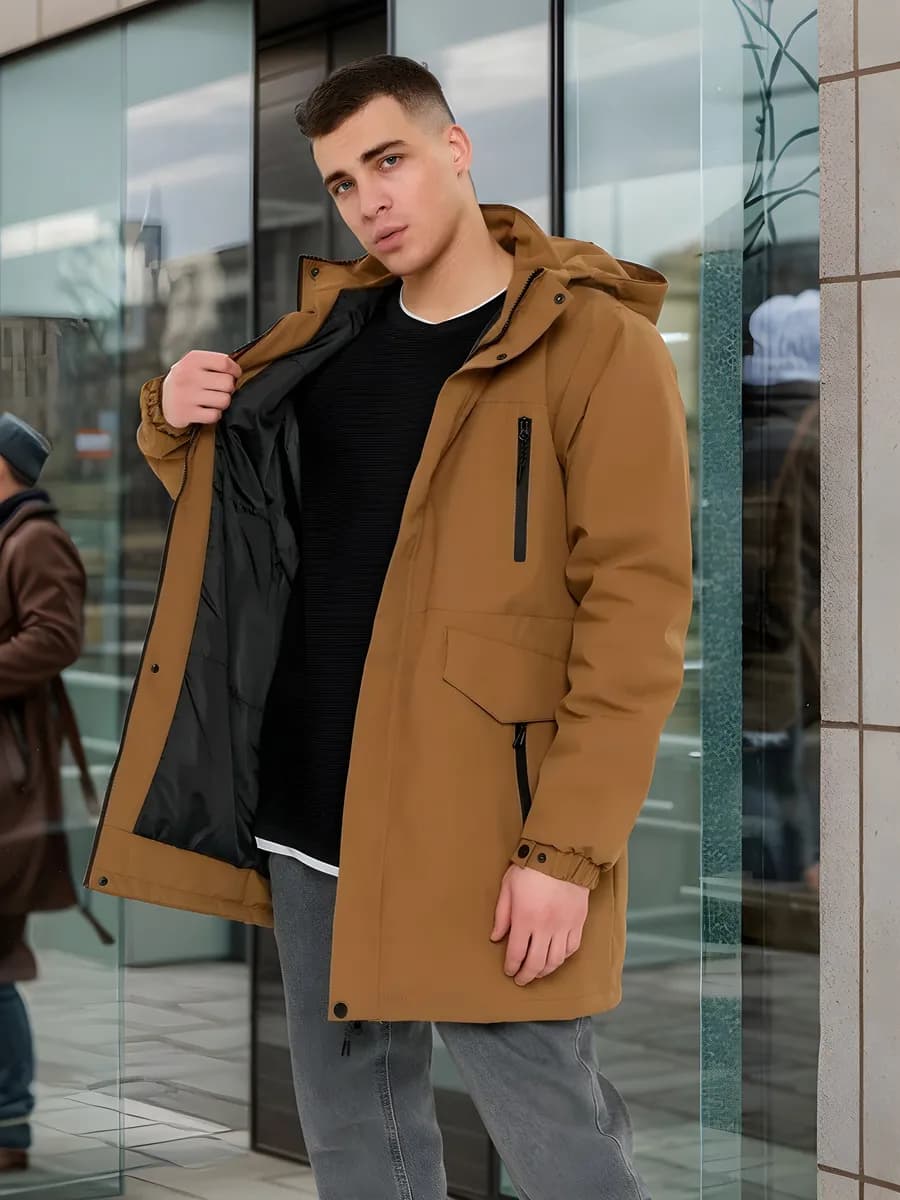 Куртка демисезонная с капюшоном утепленная