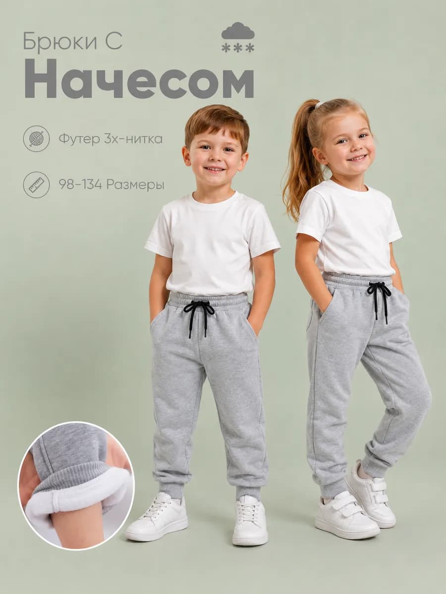 брюки утепленные с начесом детские