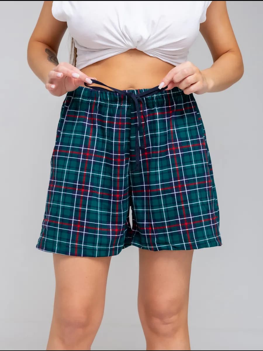 Шорты домашние пижамные в клетку