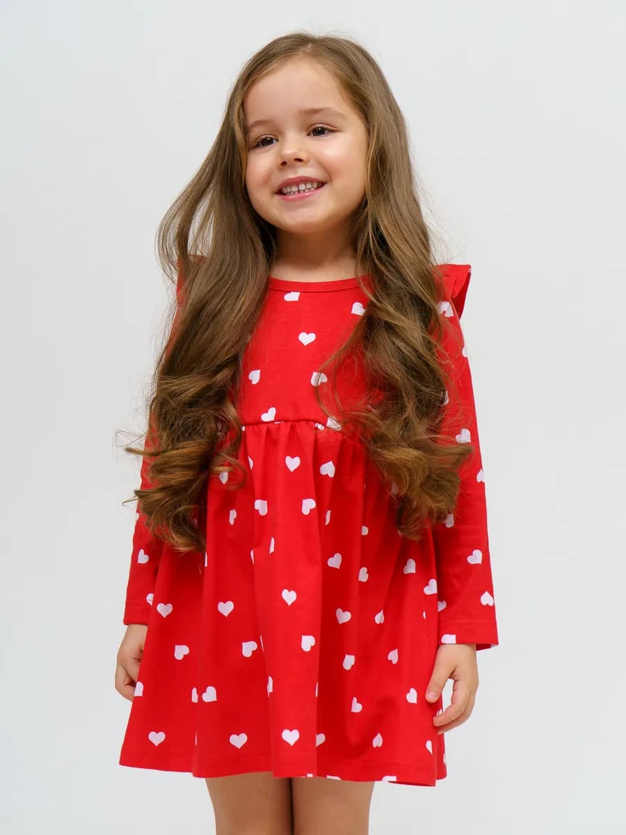 Платье в садик с длинным рукавом