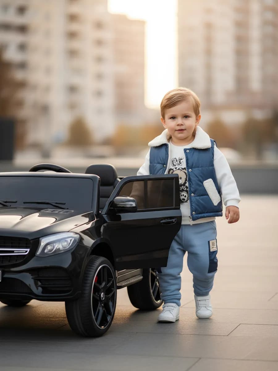 Костюм для малыша спортивный теплый тройка с жилеткой