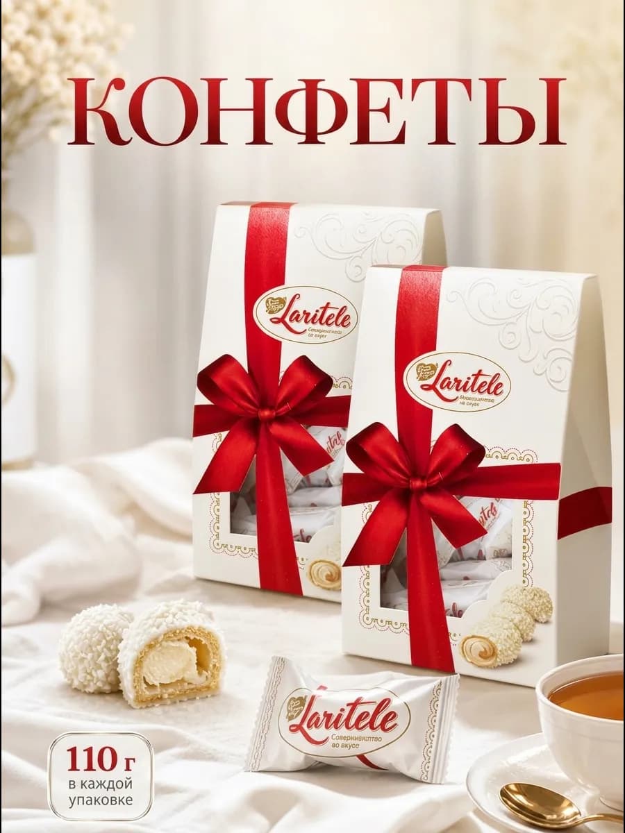Конфеты с кокосом в подарочной упаковке 2уп