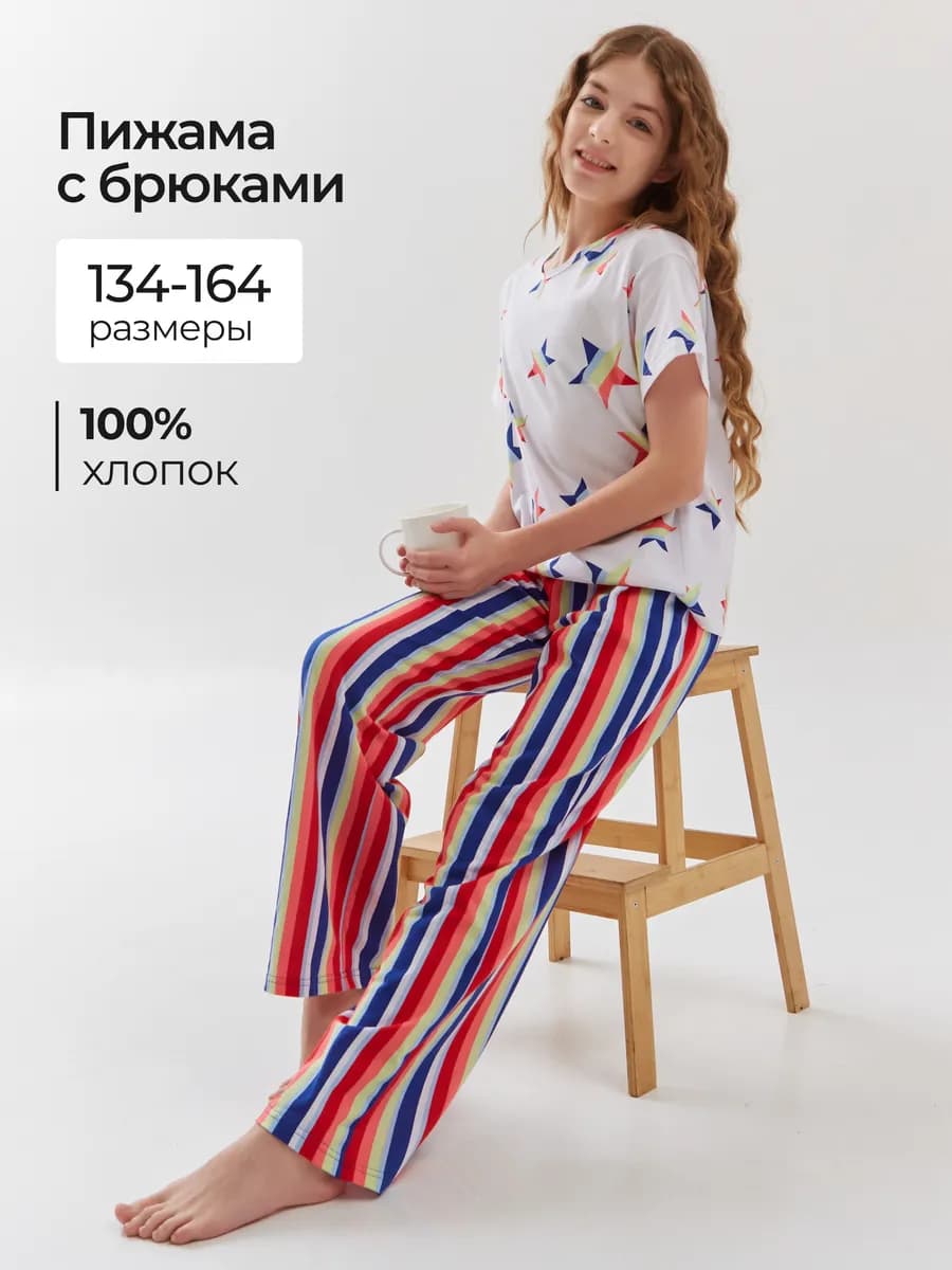 Пижама со штанами и майкой для подростков