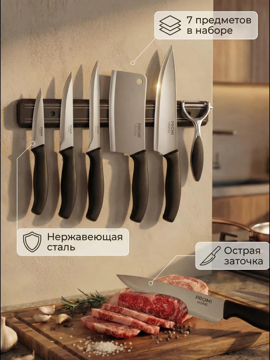 Ножи кухонные из нержавеющей стали
